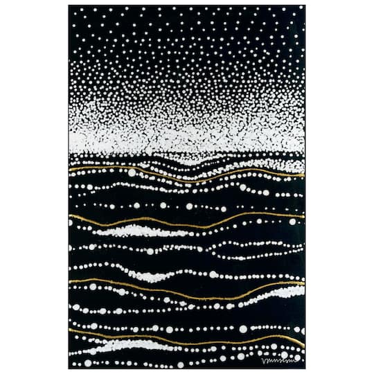 Empire Art Direct 5ft. x 7.5ft. Black Infinity Sands II B Tapis D'Art Washable Area Rug